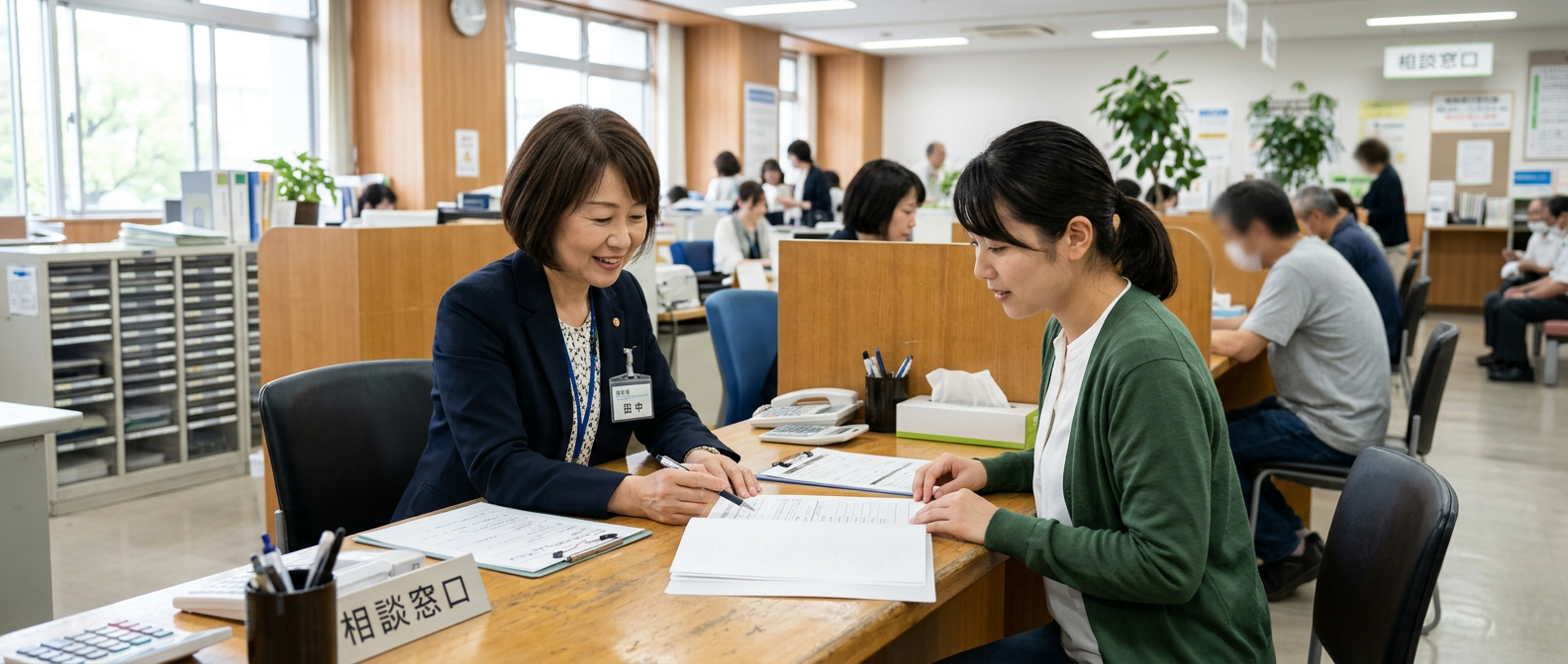 役所での手続きサポートのイメージ